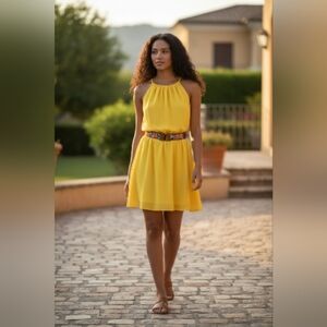 A. Byer Sunny Yellow Mini Dress
